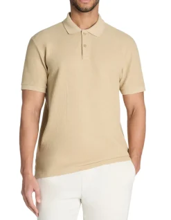 Polo regular 100% katoen stretch - beige