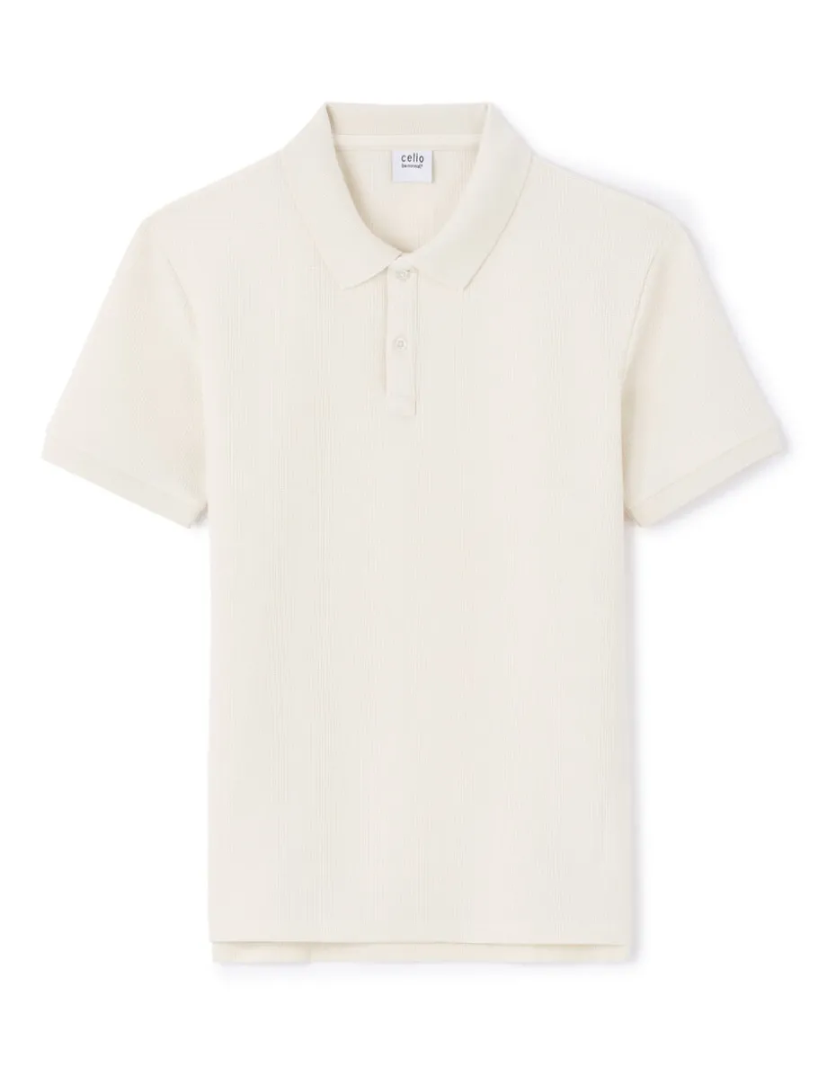 Polo regular 100% katoen stretch - beige