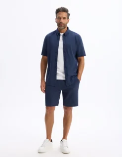 Polo regular fit jersey piqué - marineblauw