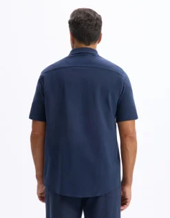 Polo regular fit jersey piqué - marineblauw