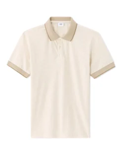 Polo regular fit jersey van stretchkatoen - zand