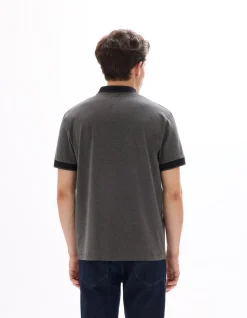 Polo regular fit jersey van stretchkatoen - antraciet