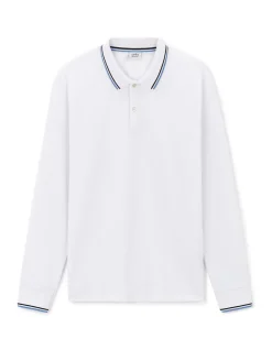 Polo regular fit met contrasterende kraag in katoen - wit