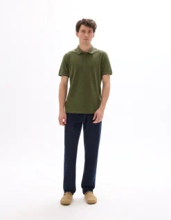 Polo regular fit stretchkatoen jersey - kaki