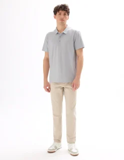 Polo regular fit technische stof - lichtgrijs