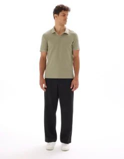Polo regular fit wafelgebreid - laurier