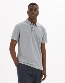 Polo regular in gemengde katoen - blauw