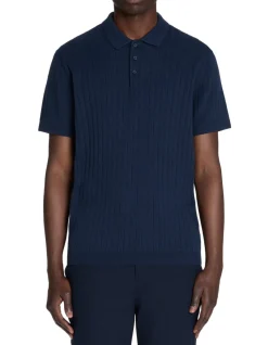 Polo regular in gemengde katoen - marine