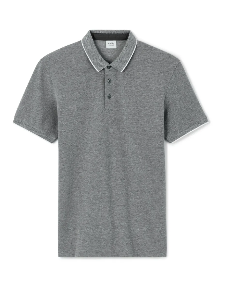 Polo regular katoenmix - antraciet
