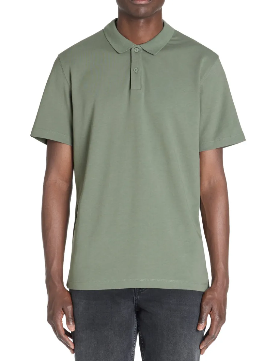 Polo regular katoenmix - kaki