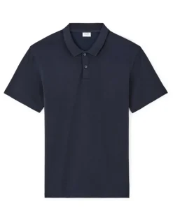 Polo regular katoenmix - marine