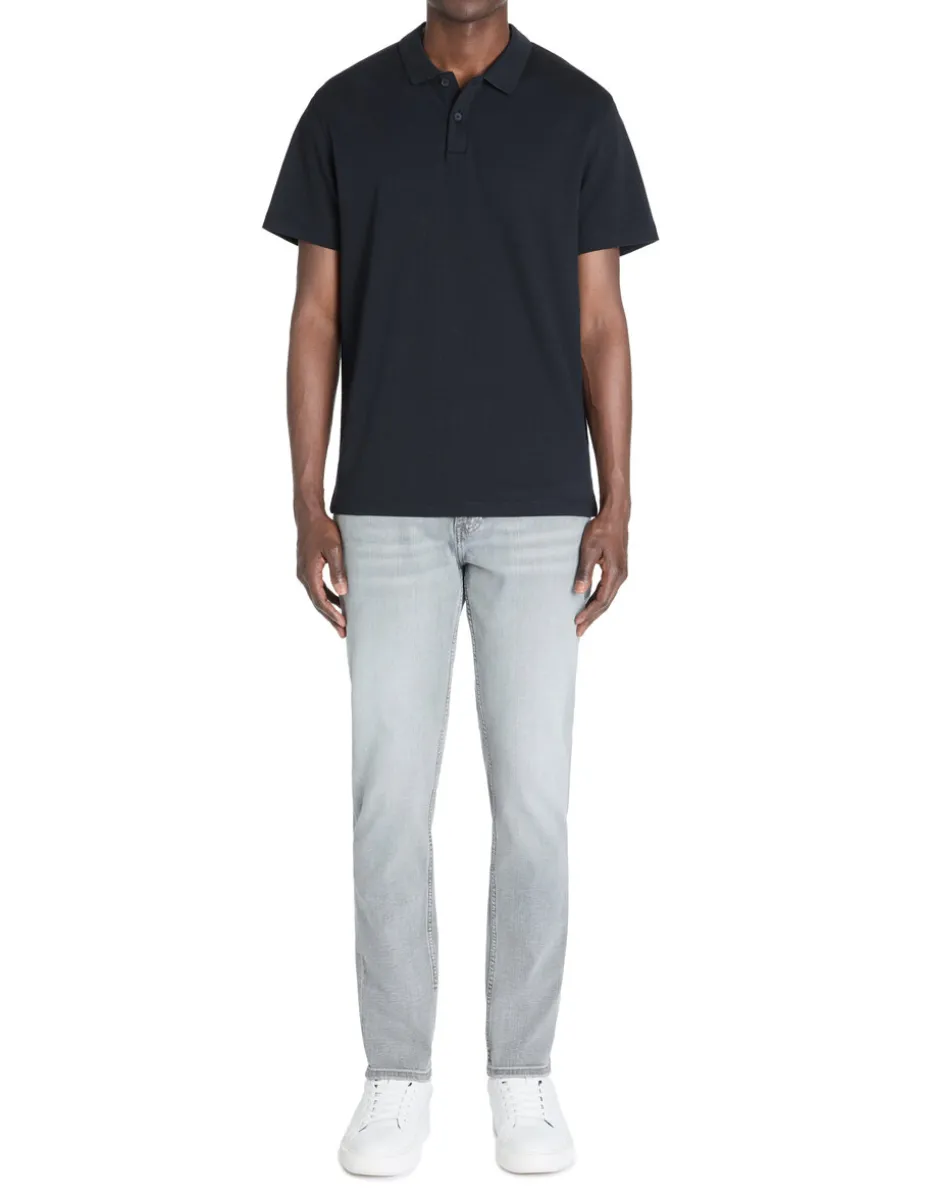Polo regular katoenmix - marine