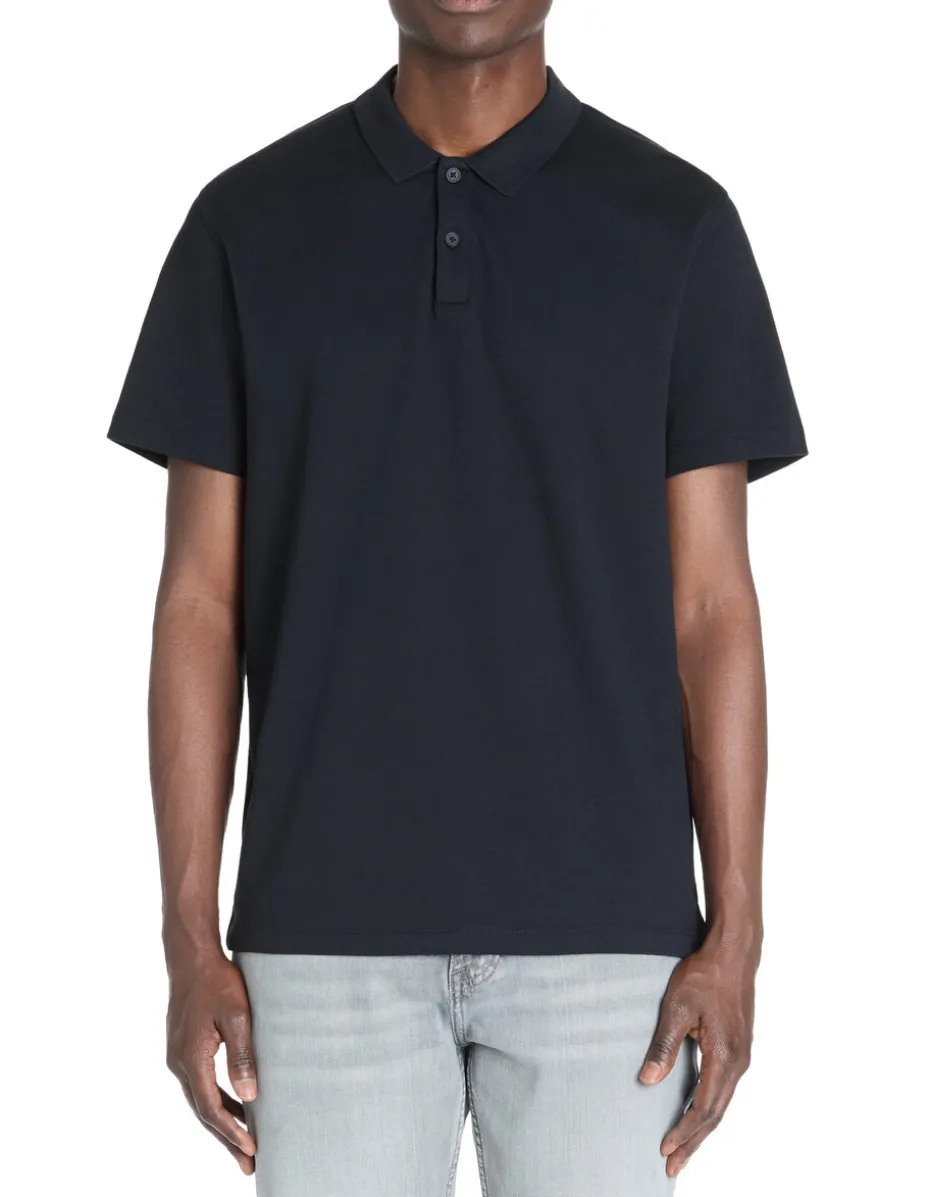Polo regular katoenmix - marine