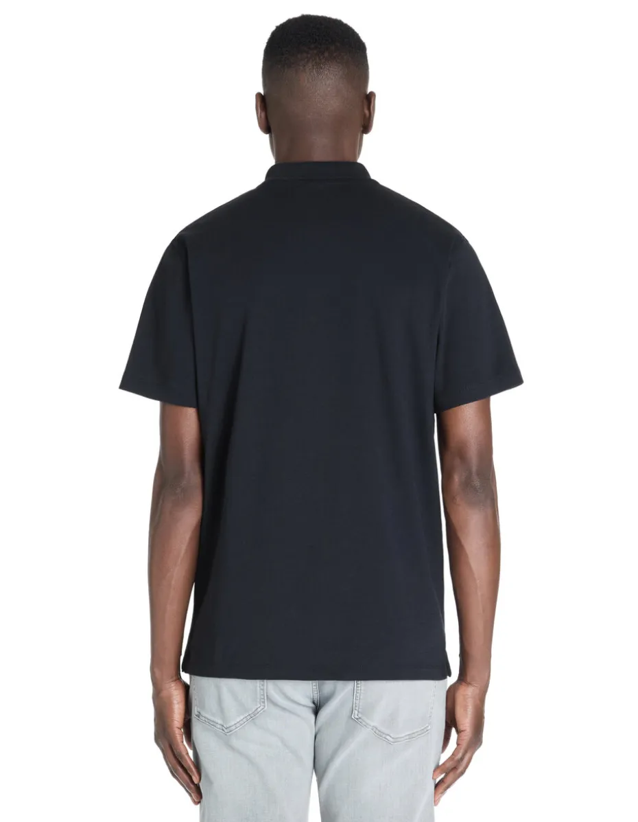 Polo regular katoenmix - marine