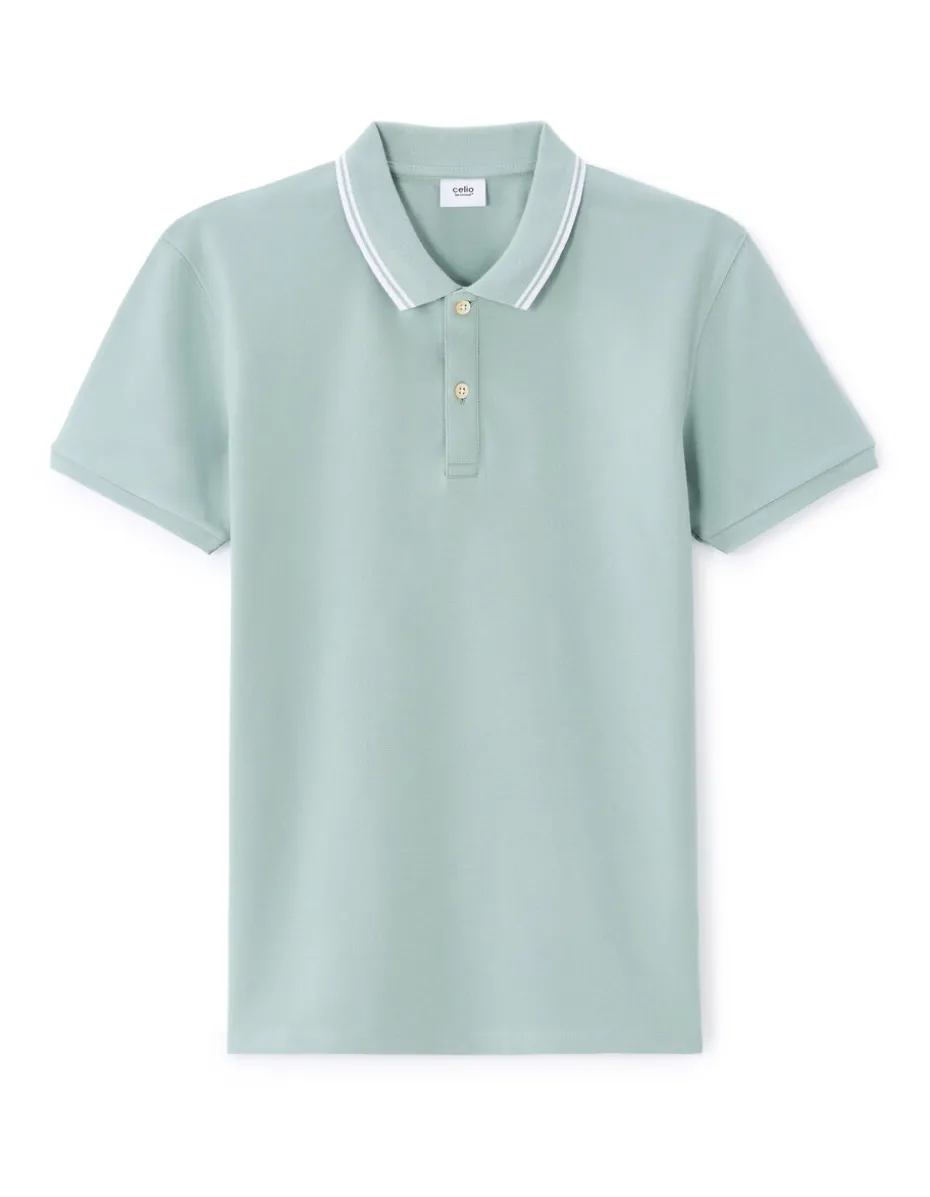 Polo Slim fit Stretchkatoen - Turkoois