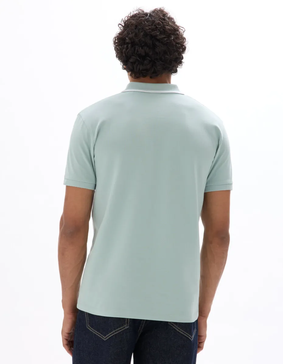Polo Slim fit Stretchkatoen - Turkoois