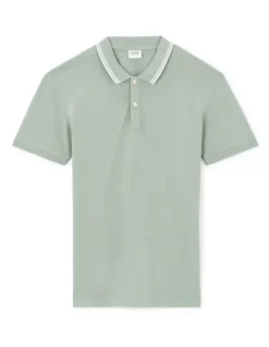 Polo slim katoen stretch - groen