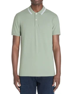 Polo slim katoen stretch - groen