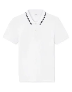 Polo slim katoen stretch - wit