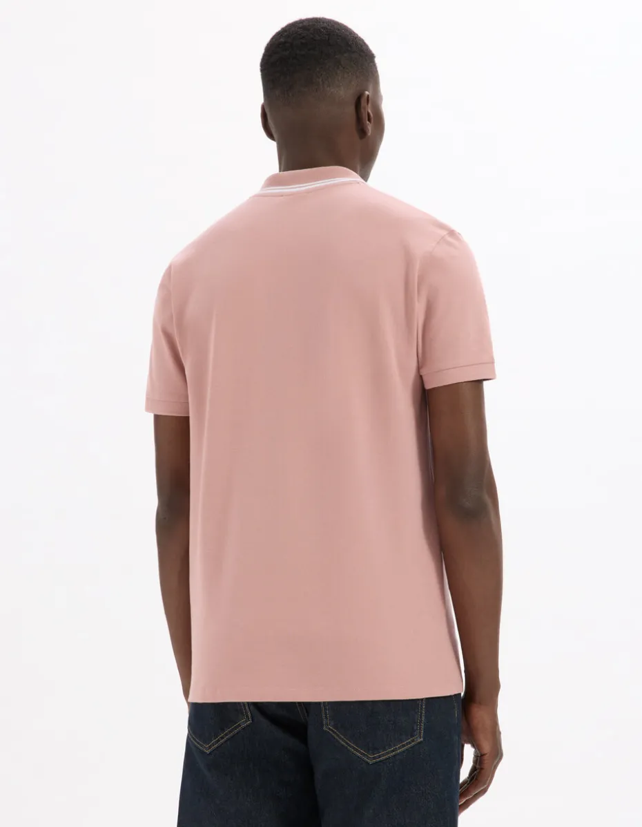 Polo slim katoen stretch - roze