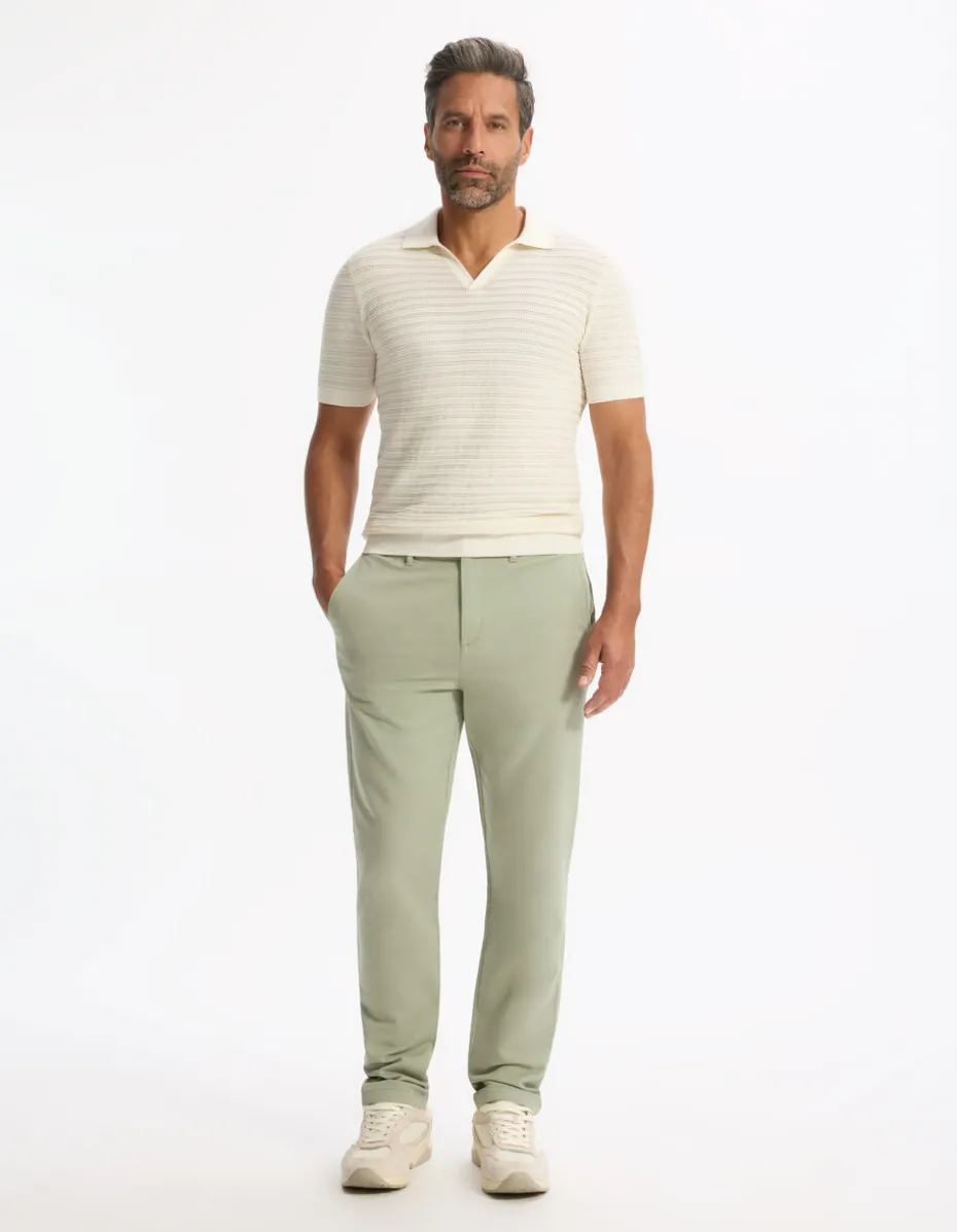 Polo slim katoenmix - beige