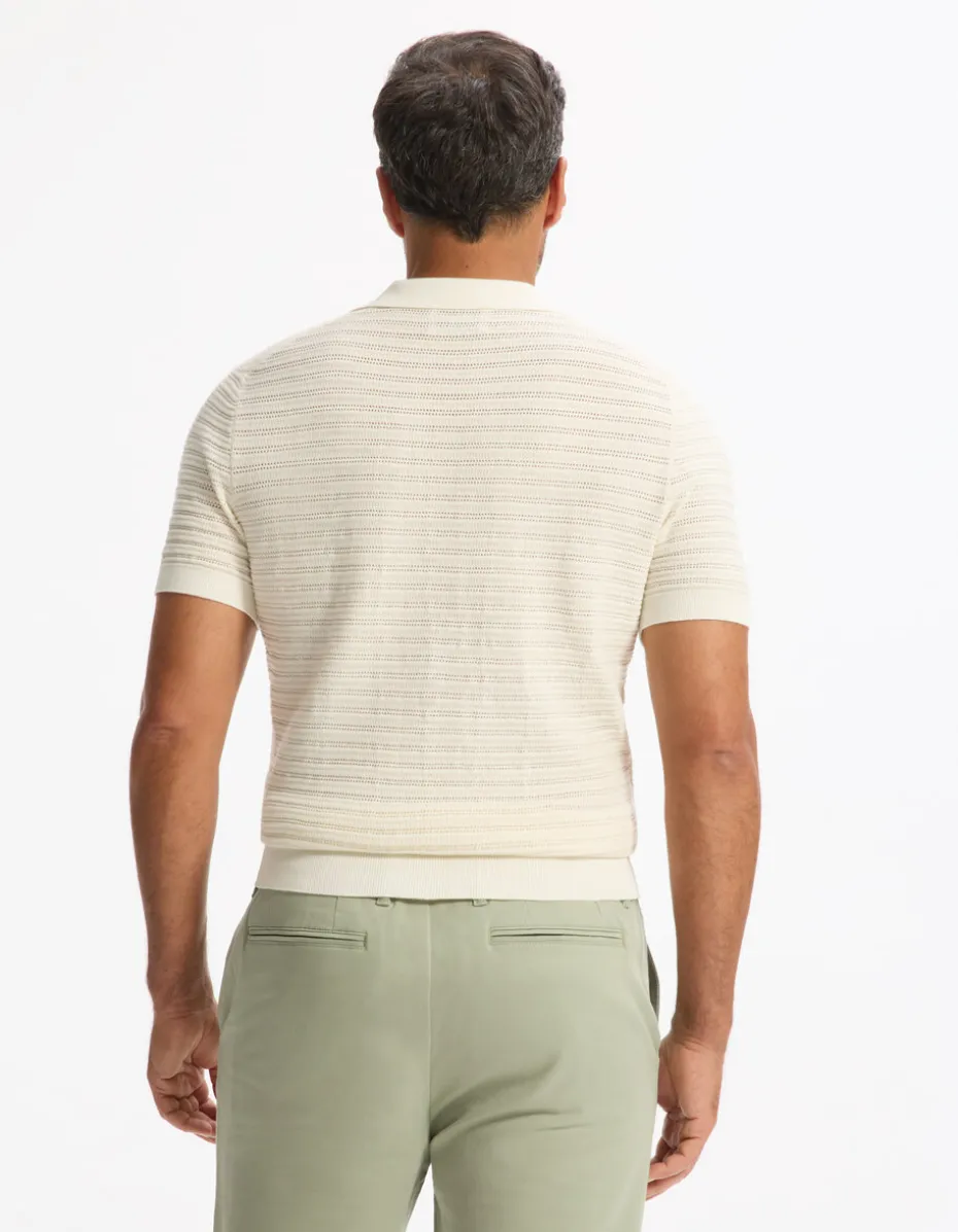 Polo slim katoenmix - beige