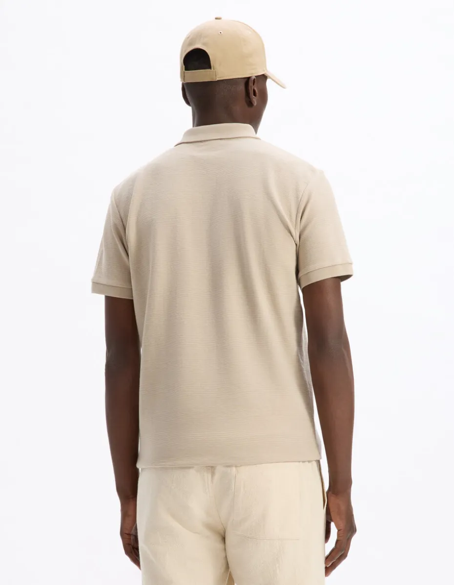 Polo slim katoenmix - beige