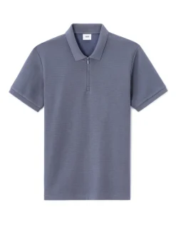 Polo slim katoenmix - blauw