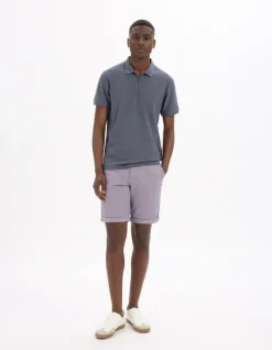 Polo slim katoenmix - blauw