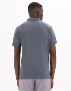 Polo slim katoenmix - blauw