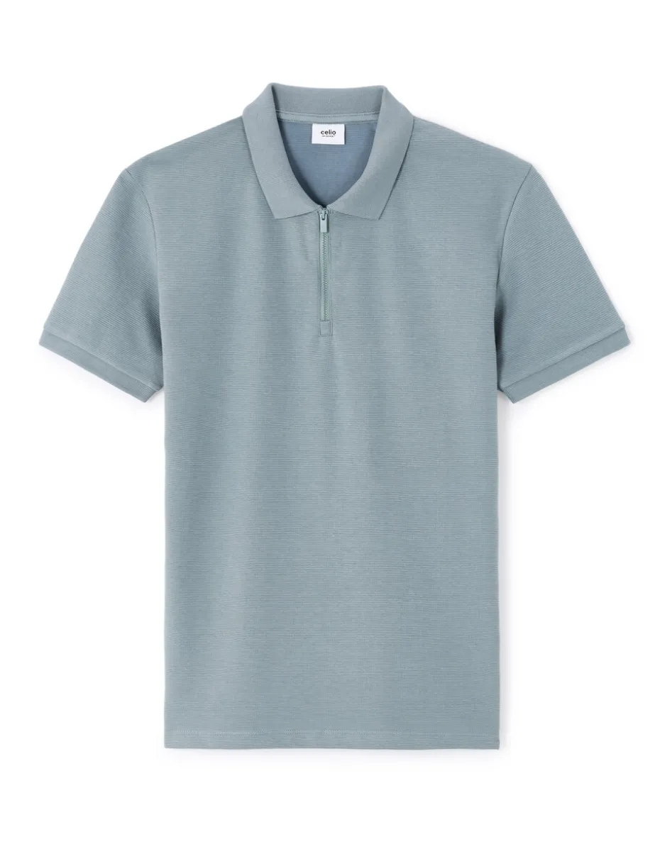 Polo slim katoenmix - groen