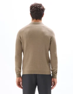Polotrui slim fit 100% katoen - donkerbeige