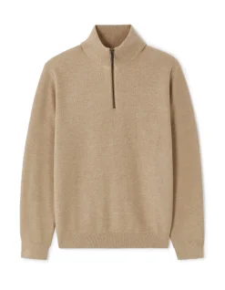 Pull col camionneur slim 100% katoen - beige
