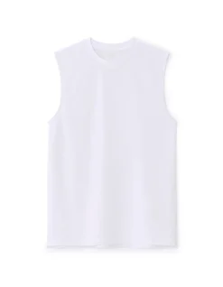 Rechtdoor katoenmix tanktop - wit