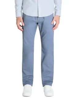 Rechtdoorlopende broek 100% katoen stretch - lichtblauw