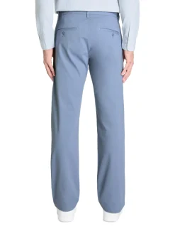 Rechtdoorlopende broek 100% katoen stretch - lichtblauw