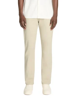 Rechtdoorlopende broek 100% katoen stretch - beige