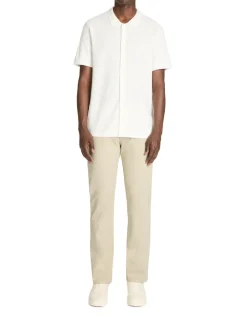 Rechtdoorlopende broek 100% katoen stretch - beige