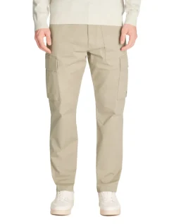 Rechte cargo broek van 100% stretch katoen - beige