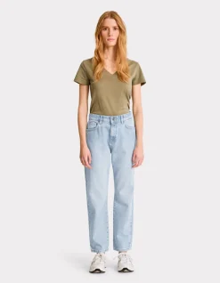 Rechte jeans met normale taille - vervaagd blauw
