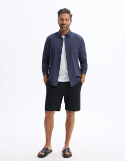 Regular casual overhemd 100% katoen - marine