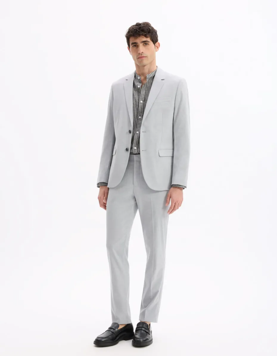 Regular casual shirt van gemengd katoen - zwart