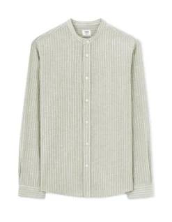 Regular casual shirt van gemengd katoen - groen