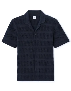 Regular fit blouse met haakwerk - blauw