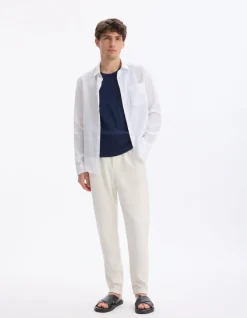 Regular fit casual 100% linnen hemd - wit