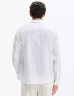 Regular fit casual 100% linnen hemd - wit