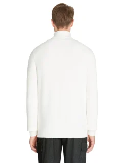 Regular fit coltrui met rits in gemengd katoen - ecru