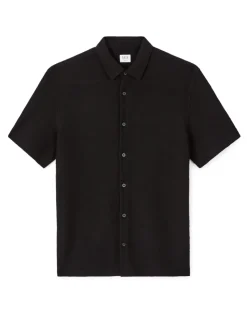 Regular fit gebreide shirt - zwart