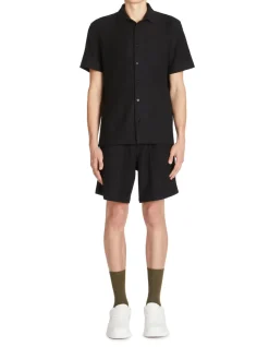 Regular fit gebreide shirt - zwart