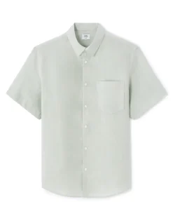 Regular fit hemd 100% linnen, mintgroen